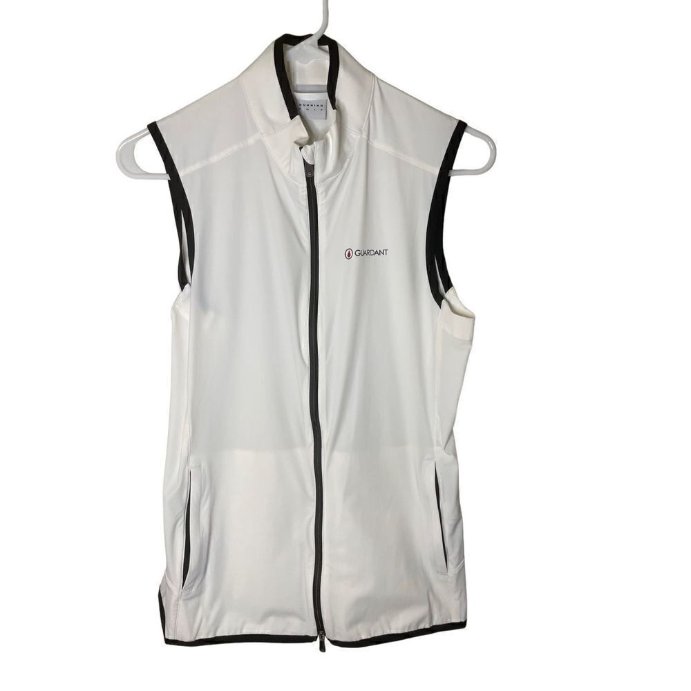 Dunning Golf Women’s Full 2 Way Zip White Vest With Pockets Light Weight, Size S